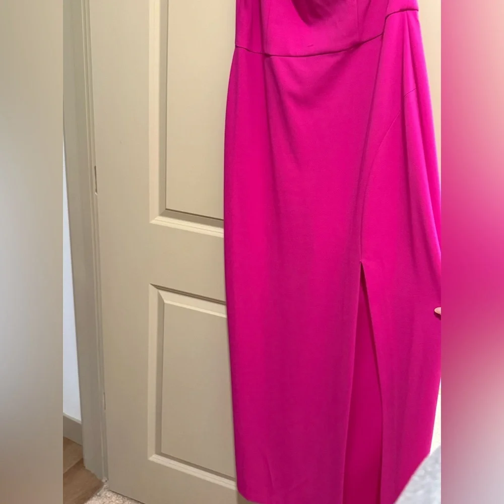 Xscape Pink One Shoulder Gown Asymmetrical Sleeveless - Picture 5 of 7